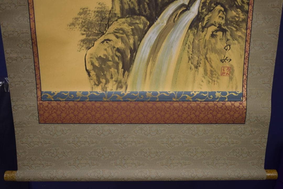 真作/水如/楊柳観音像図/岩上観音図/布袋屋掛軸HI-762