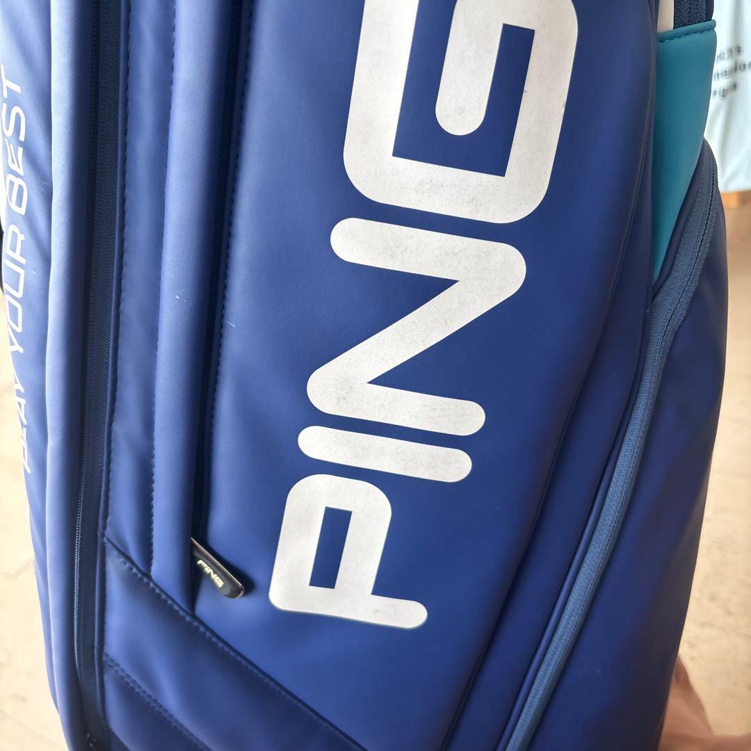 美品　PING GOLF CB-P191 キャディバッグ 青色9.5インチ