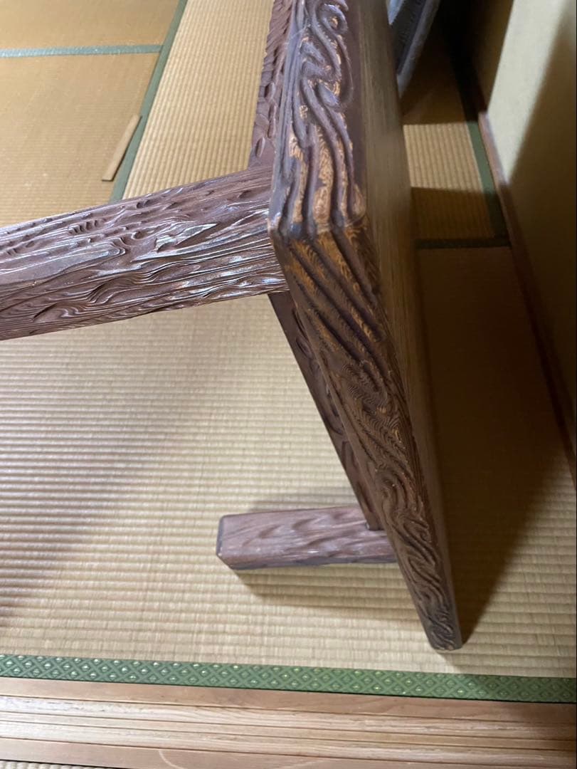 屋久杉長方形座敷机　刻印あり