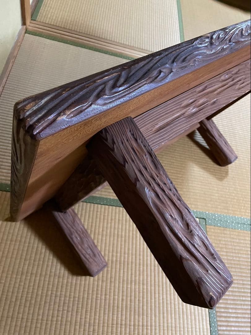 屋久杉長方形座敷机　刻印あり