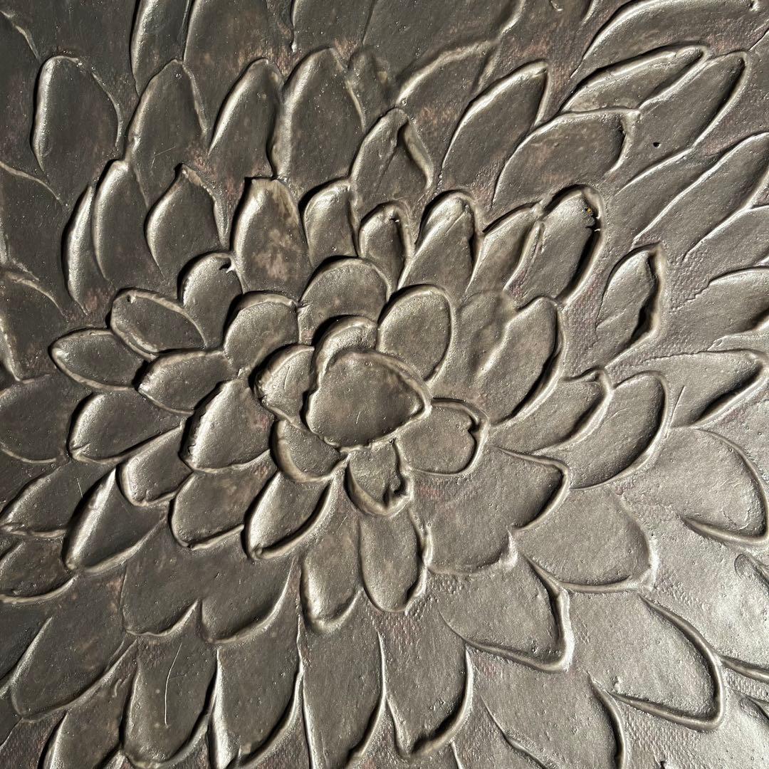 ★秀作★ 手書き油絵 シルバーペタル 肉筆絵画 インテリア 油彩画