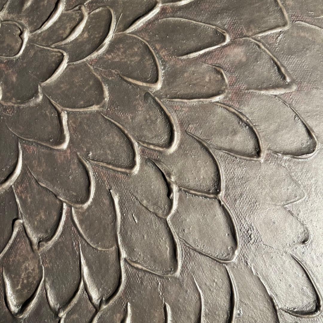 ★秀作★ 手書き油絵 シルバーペタル 肉筆絵画 インテリア 油彩画