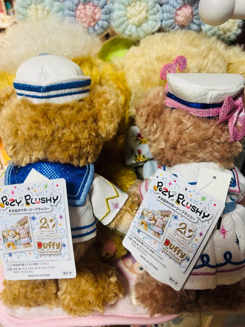 ディズニーシーダッフィー＆シェリーメイ ポージープラッシー2体セット❣️