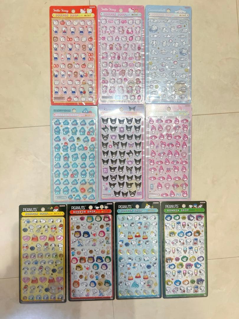 【まとめ割り】全て正規品10セット ボンボンドロップシール サンリオ スヌーピー