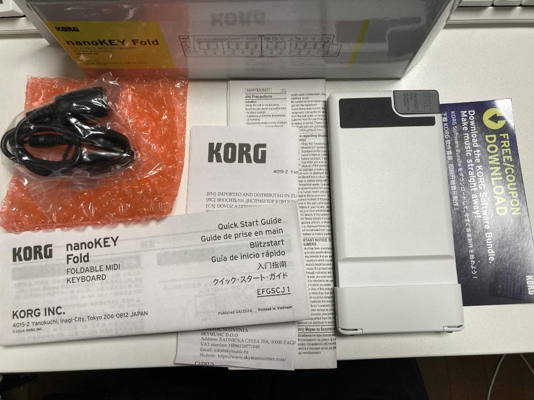KORG nanoKEY Fold 白 (箱付属品全付き)MIDIキーボード