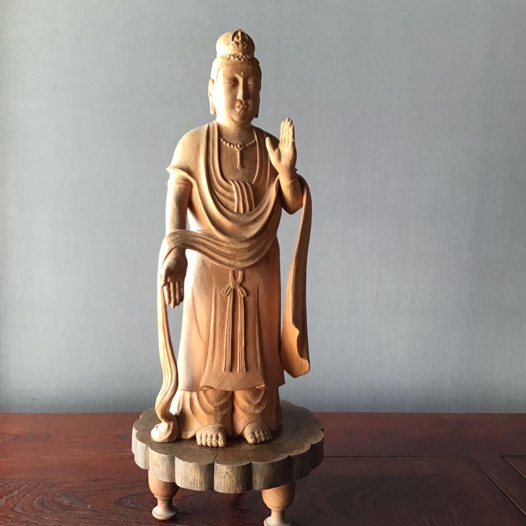 木彫菩薩像　光徳在銘