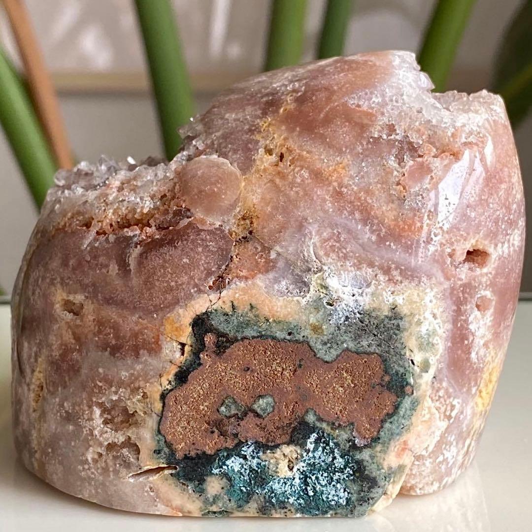 【 天然石 ピンクアメジスト ドゥルージー 原石 ドーム 約670g】