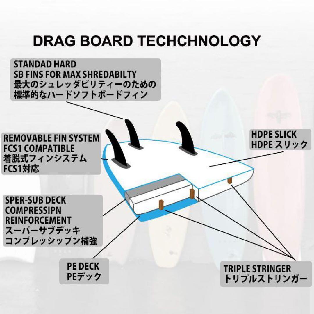 DRAG ドラッグ COFFIN THRUSTER 7'0 サーフボード&ケース