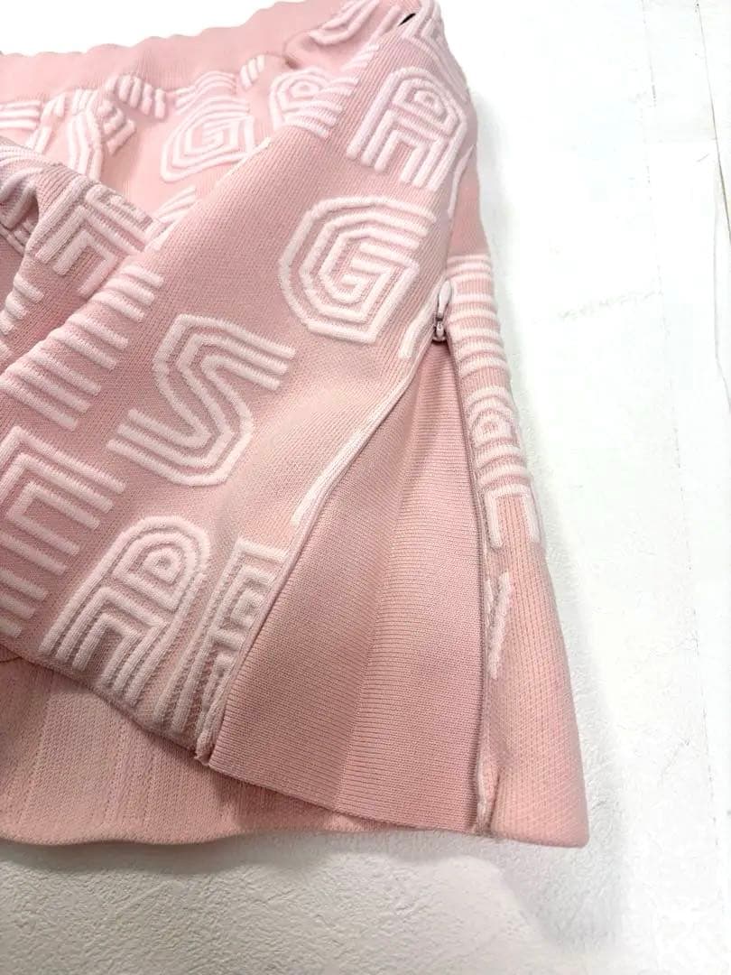 【美品】パーリーゲイツ セットアップ ニット スカート ピンク ロゴ 0 S