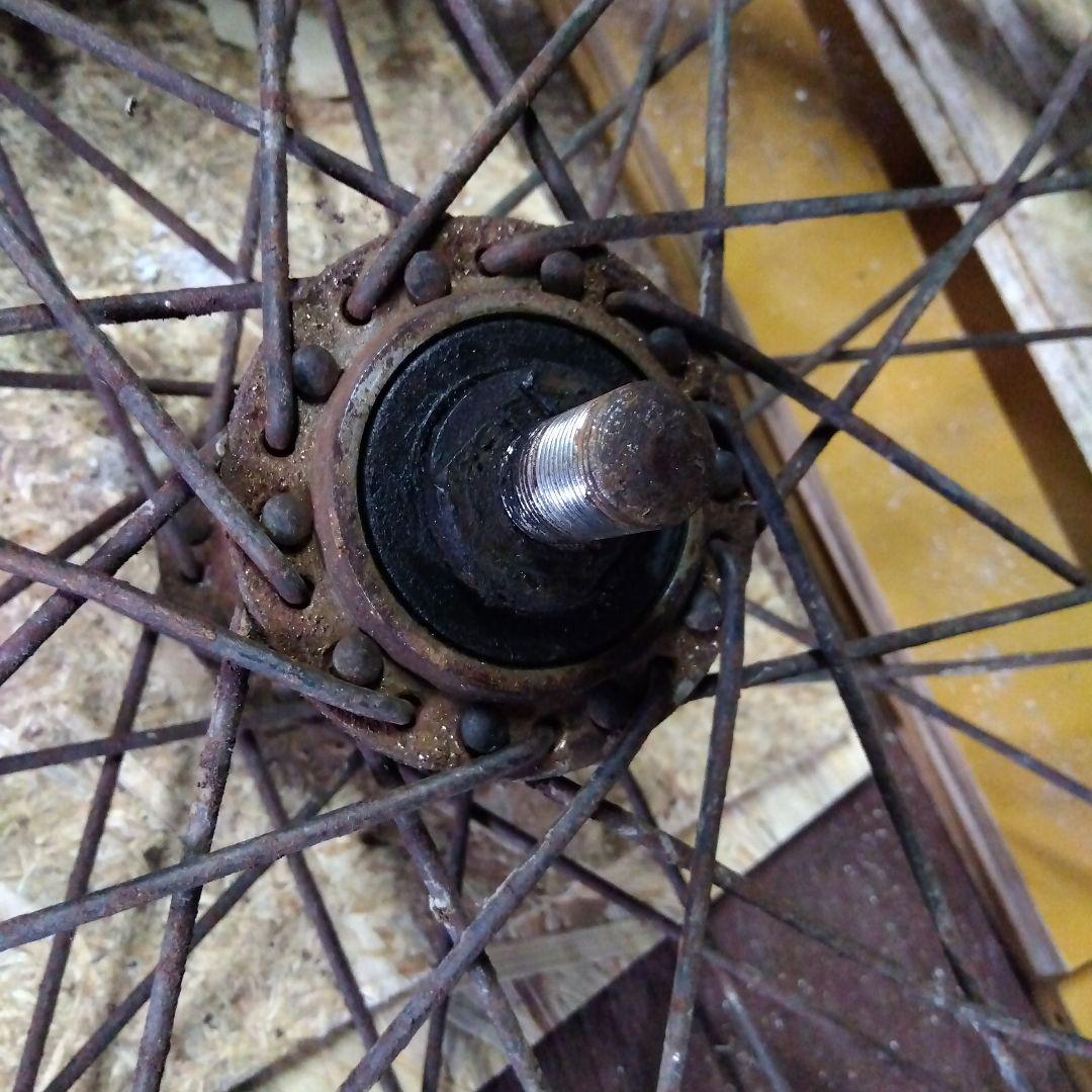 昭和レトロアンティーク　リヤカー　年代物　タイヤホイールのみ゙