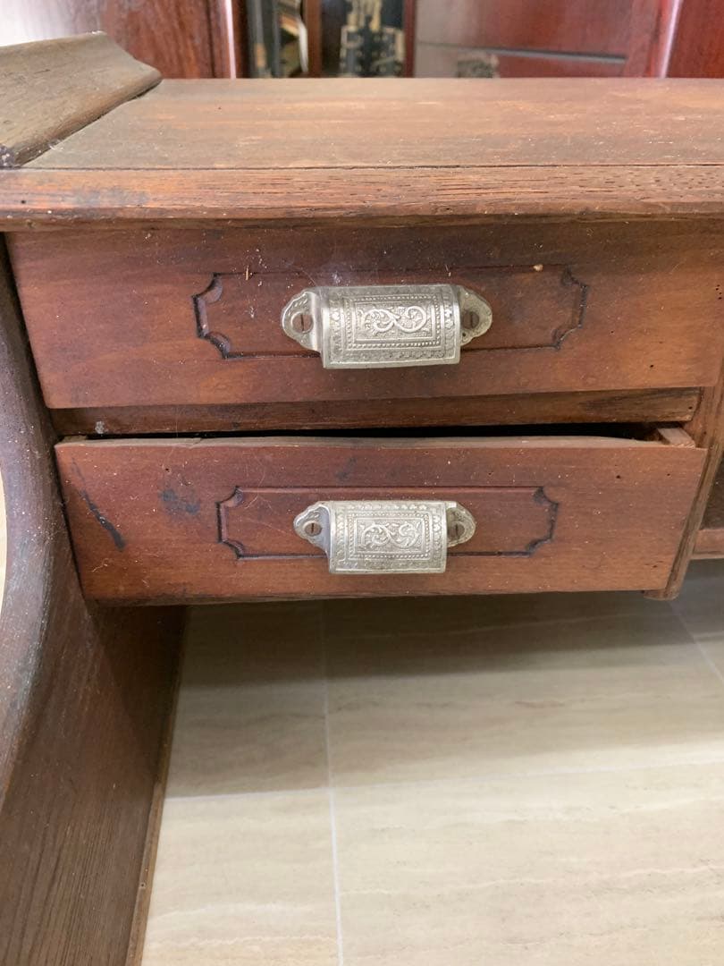 木製座卓 2引き出し付き　アンティーク学習机