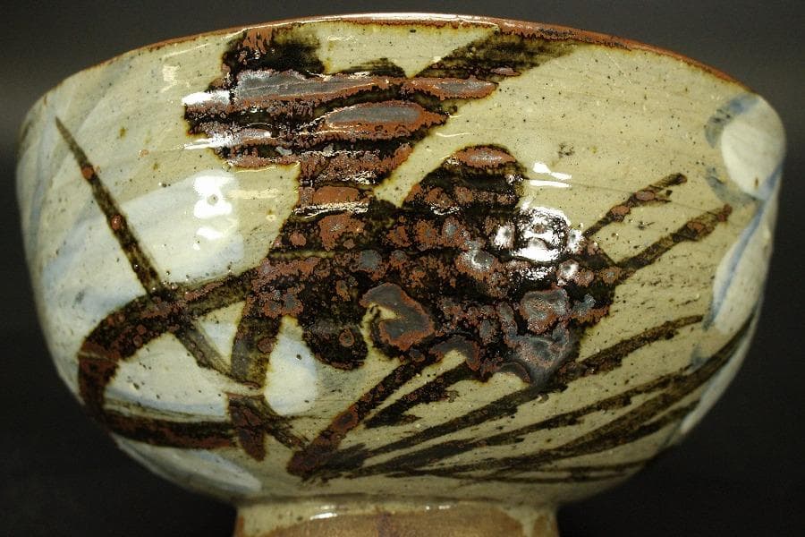 古美術 乾山 鉄絵 菓子鉢 仕服付 茶道具伝来(ZE590)