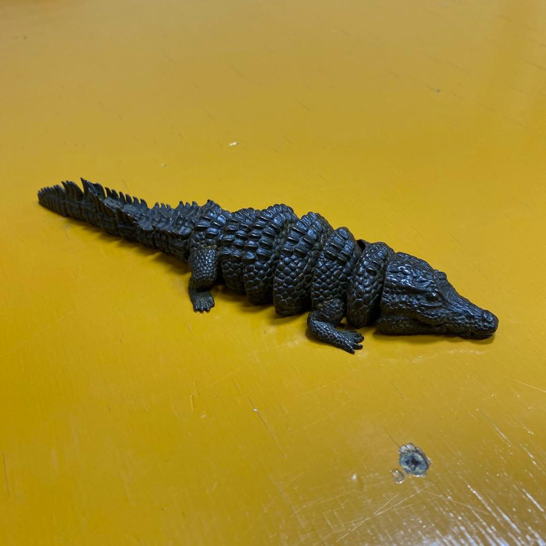 【龍文堂 安の介 造】超絶技巧 精巧自在 鰐 ワニ 金属工芸