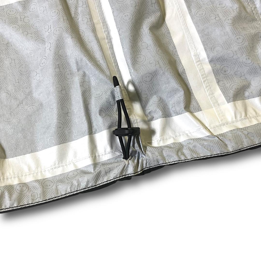 0 新品 パーリーゲイツ ビッグロゴ 半袖にもなる! レインジャケット ブラック