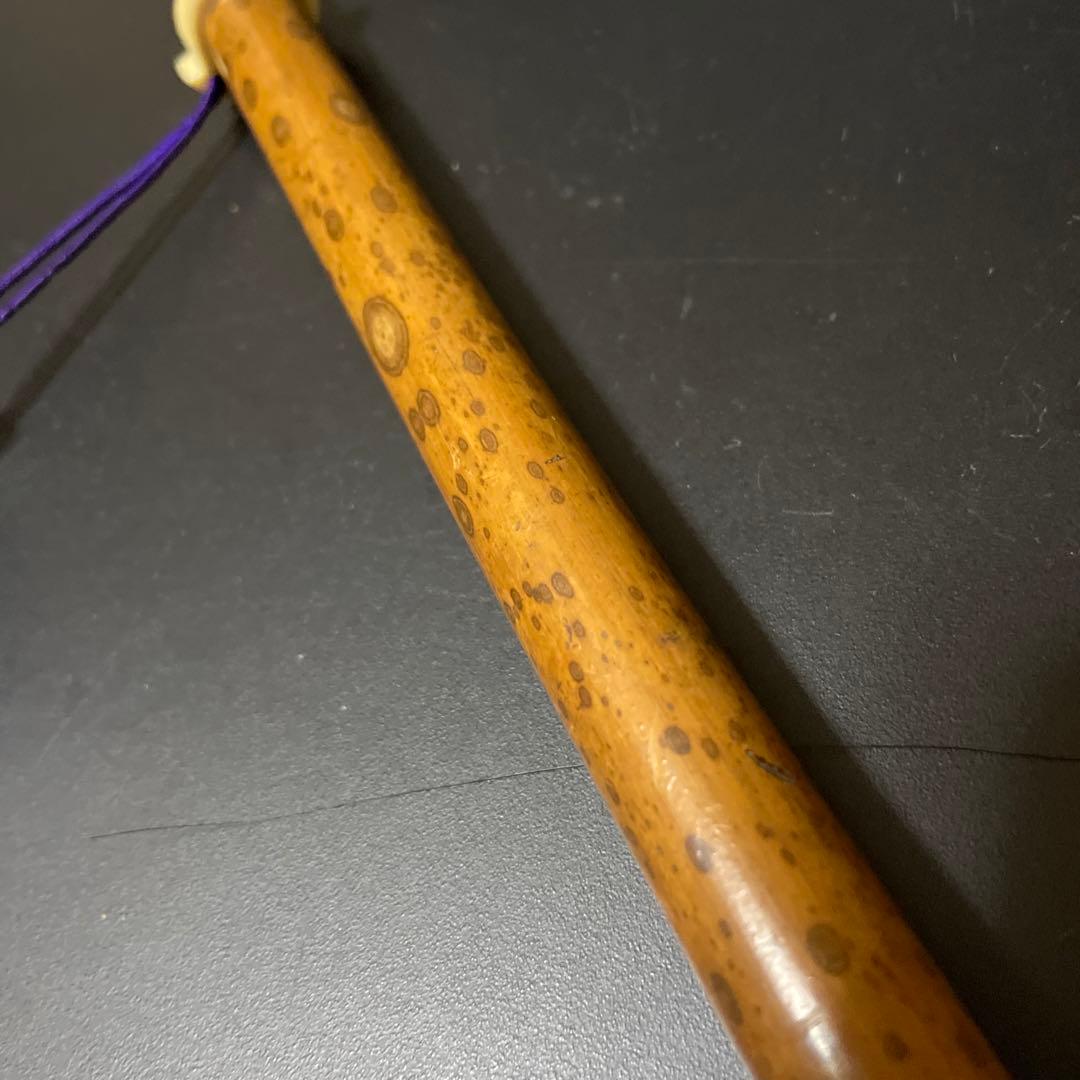 古い　斑竹　筆筒　筆入れ　書道