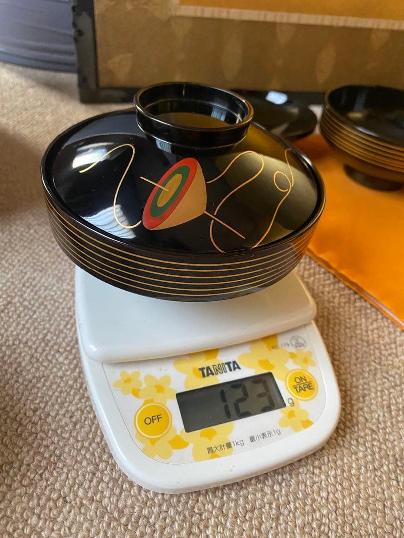 吸物椀　独楽　加賀蒔絵　五客