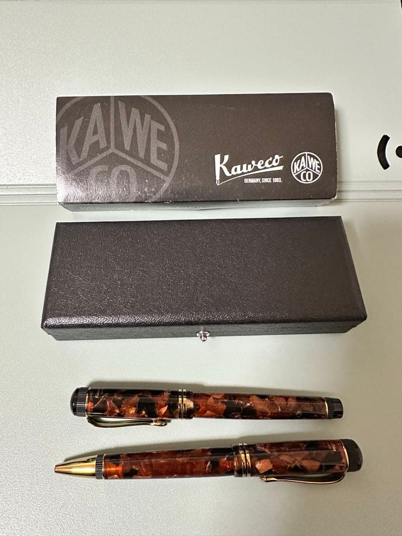 【未使用品】カヴェコ　万年筆・ボールペンセット　ディア2　アンバー