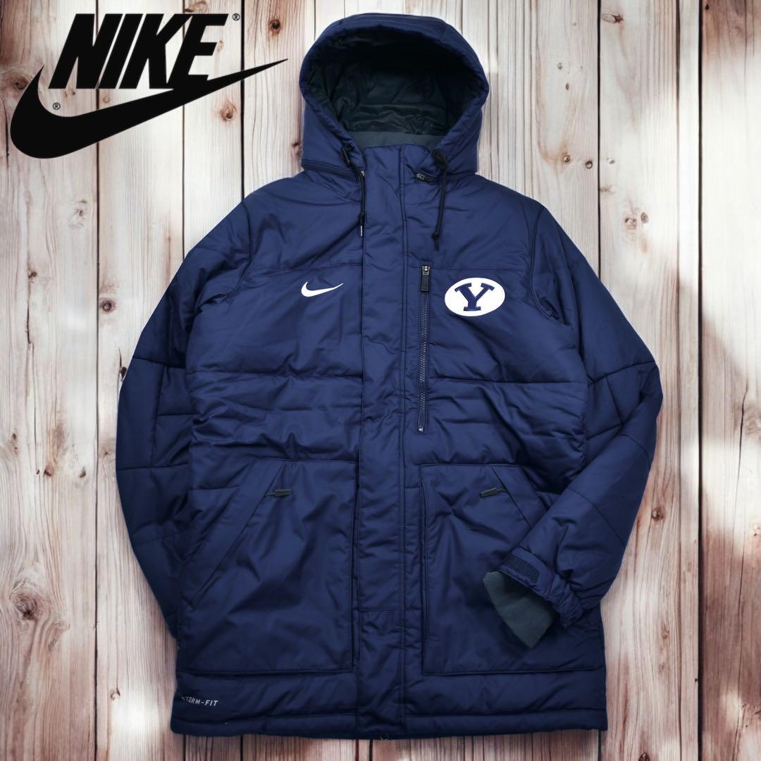 11M384◯NIKE カレッジ 中綿 ダウンコート ベンチコート アウター M