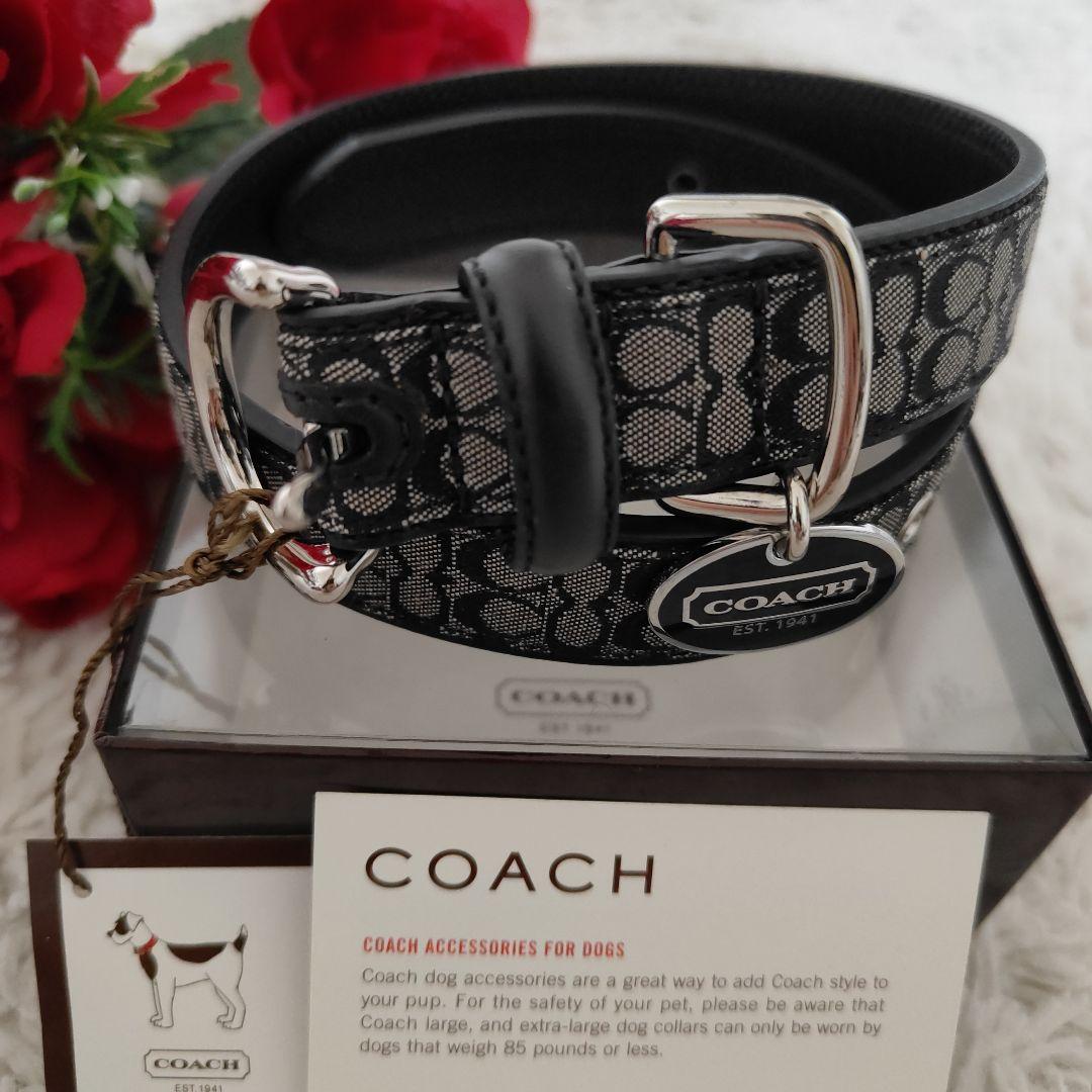 新品　COACH　コーチ 犬　首輪　レザー　中型犬　大型犬　L　シグネチャー