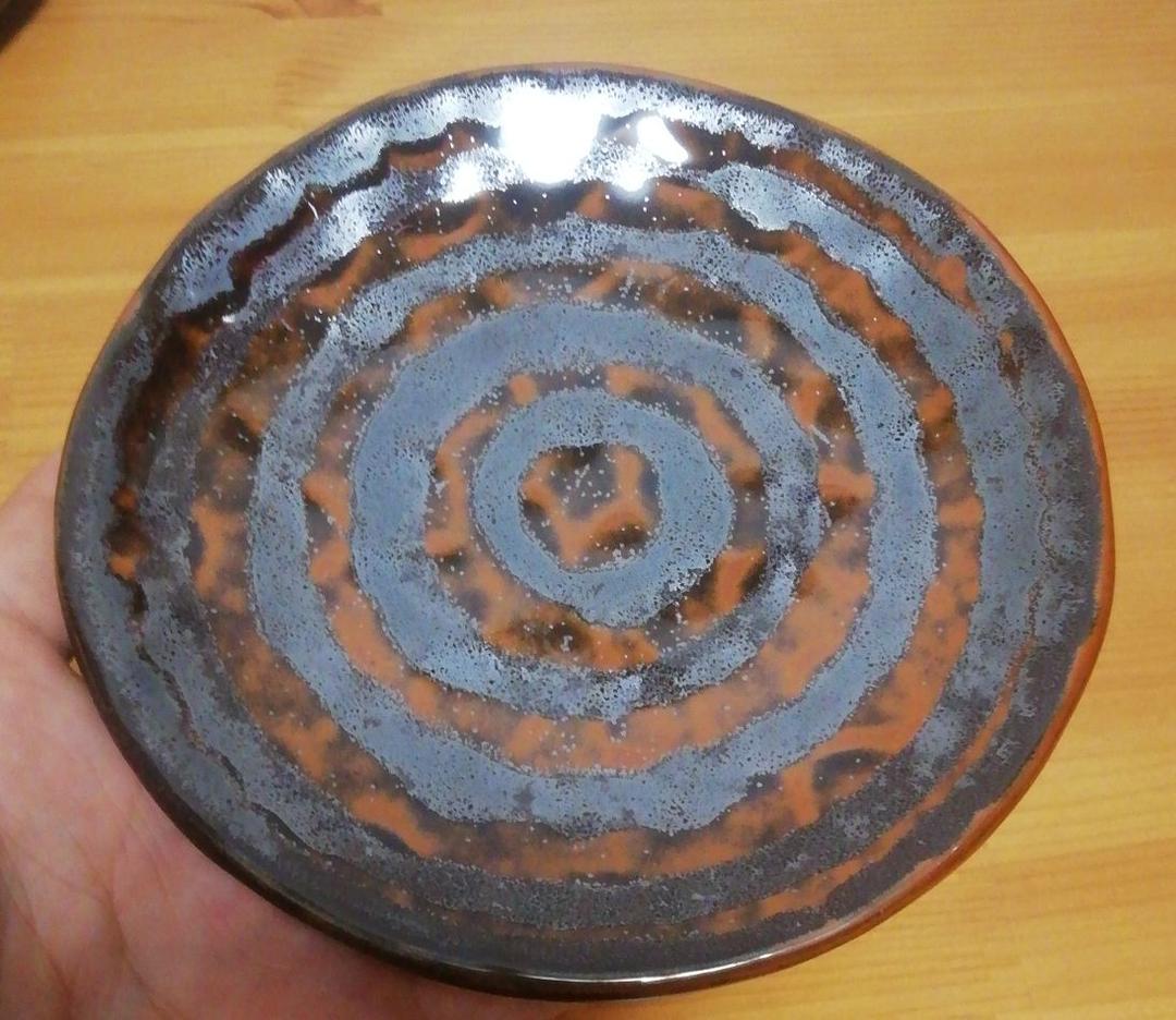 青木龍山作　天目釉　銘々皿　五枚　食器