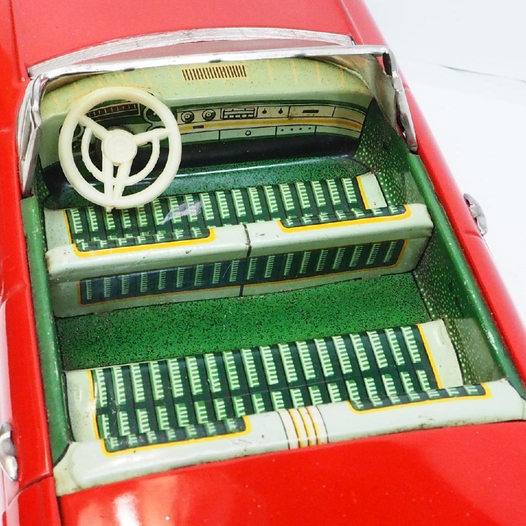 萬代屋【60 キャデラック コンバーチブル大 赤】inブリキtoy car 箱無