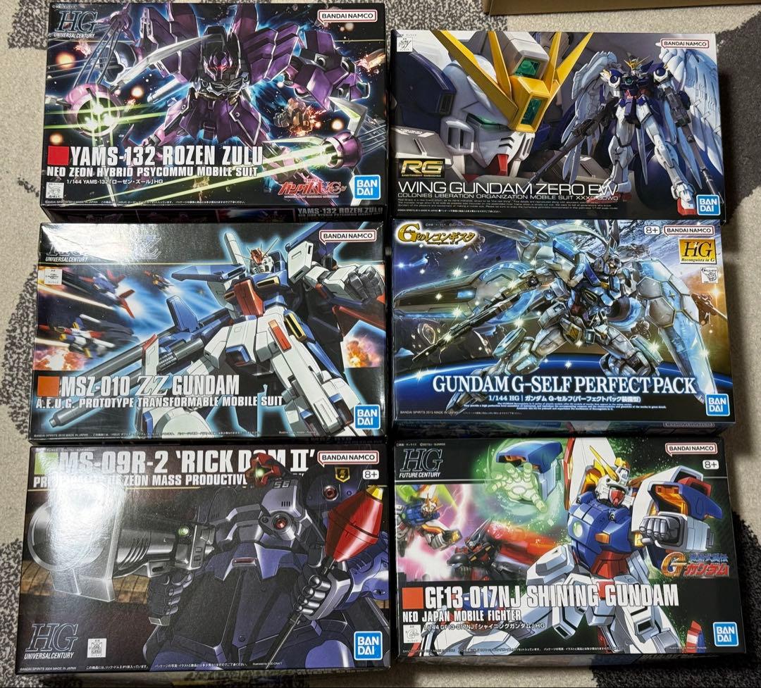 HG・RG 1/144サイズ ガンプラ6種まとめ売りセット