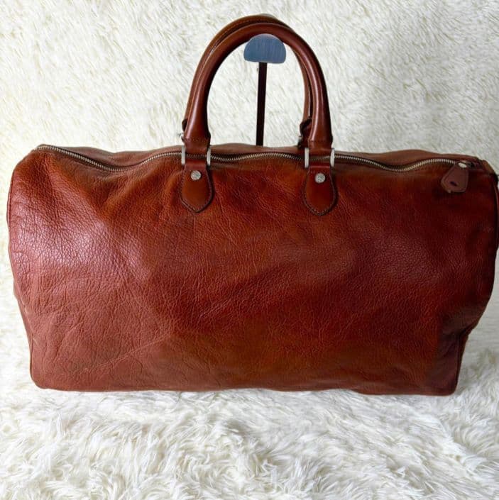 月末セール！agnes b. ボストンバッグ　オールレザー　本革　茶色　鍵付き