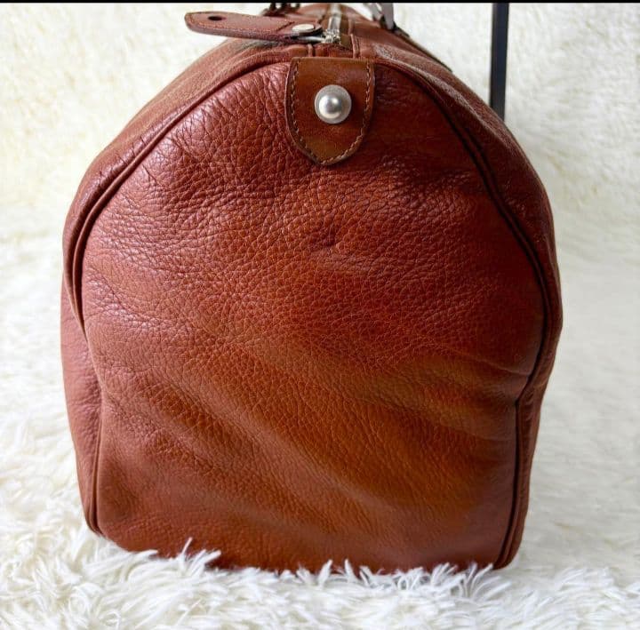 月末セール！agnes b. ボストンバッグ　オールレザー　本革　茶色　鍵付き