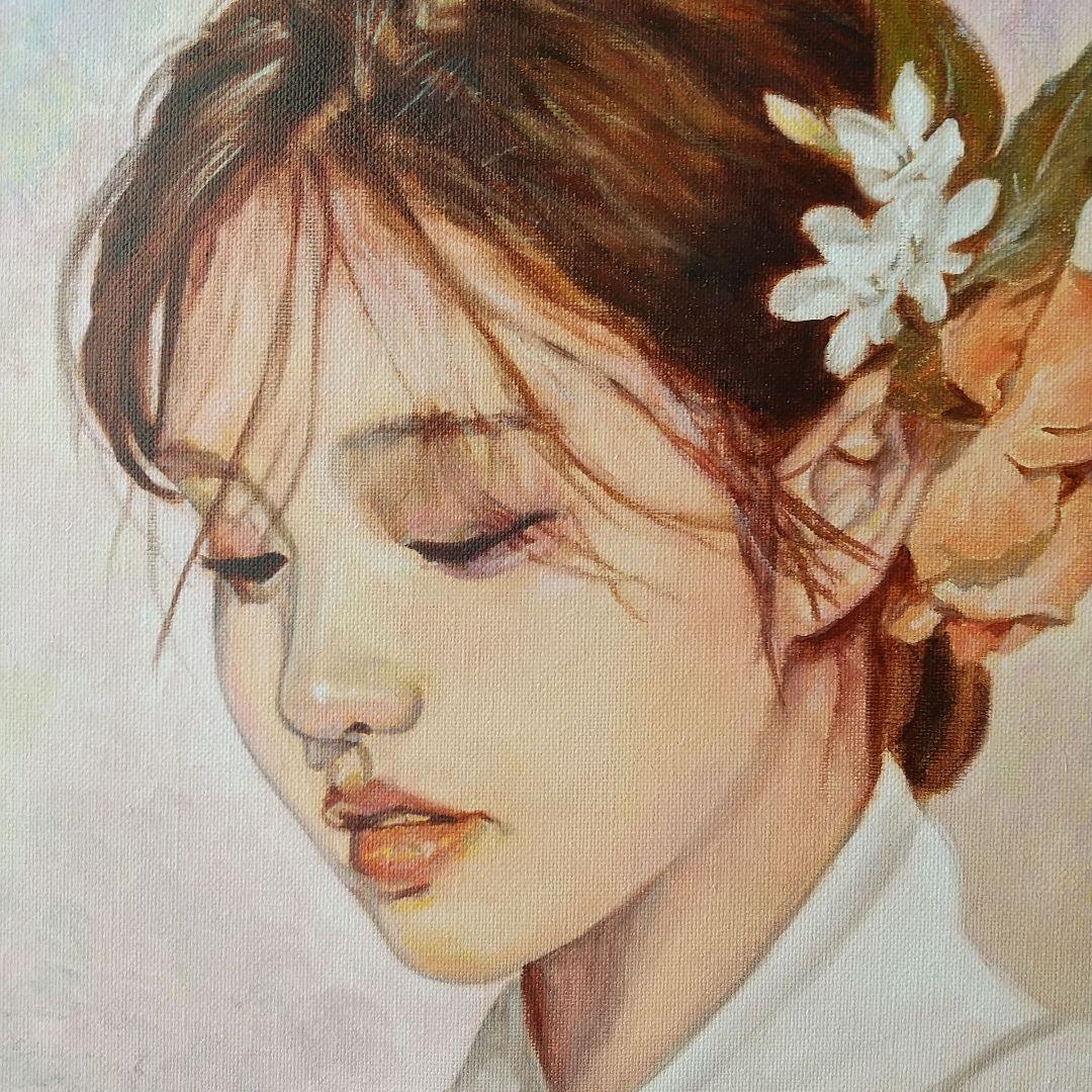 女性の肖像 油彩画 8号 F8 油絵 人物画#5