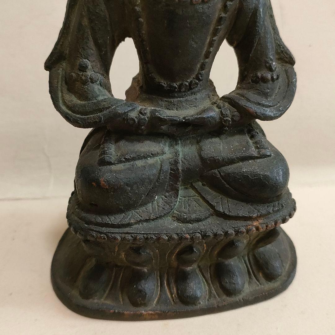 明仏　古銅製　観音坐像　時代物アンティーク　中国美術No.230