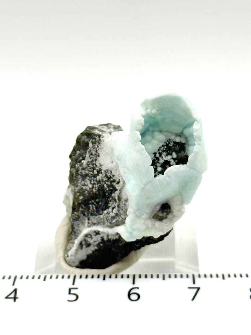 ブルー　アラゴナイト　霞石　カップ　原石　鉱物　標本　天然石