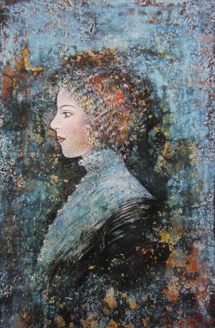 西村直之【リサの肖像】希少な額装用画集より、状態良好、新品高級額装付