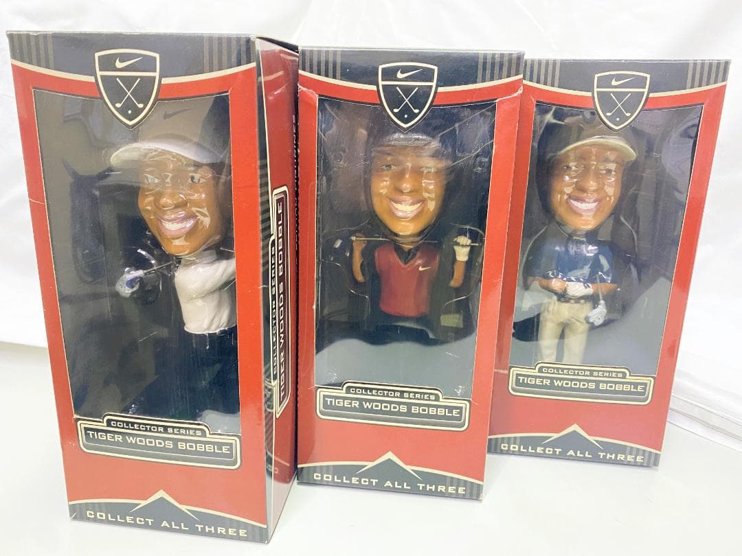 【激レア】未使用！ タイガー・ウッズ　ボブルヘッド　フィギュア　完全３体セット