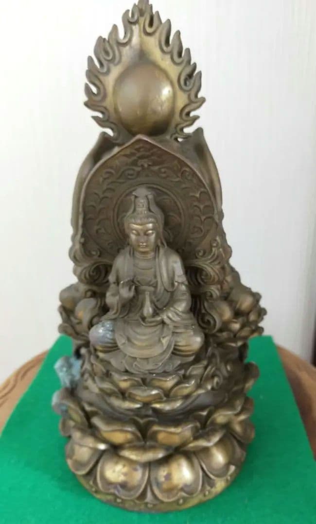 ✨蔵出しセール中❗希少　仏教美術品　銅製西方三経三尊座像（大）仏像　 縁起置物