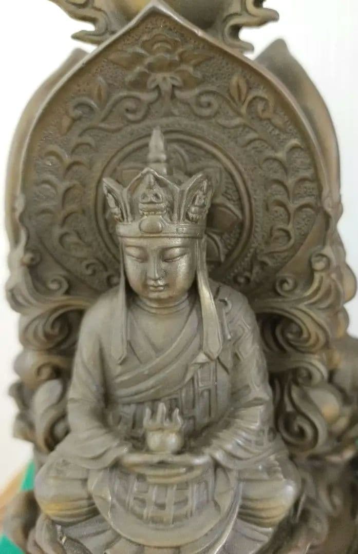 ✨蔵出しセール中❗希少　仏教美術品　銅製西方三経三尊座像（大）仏像　 縁起置物