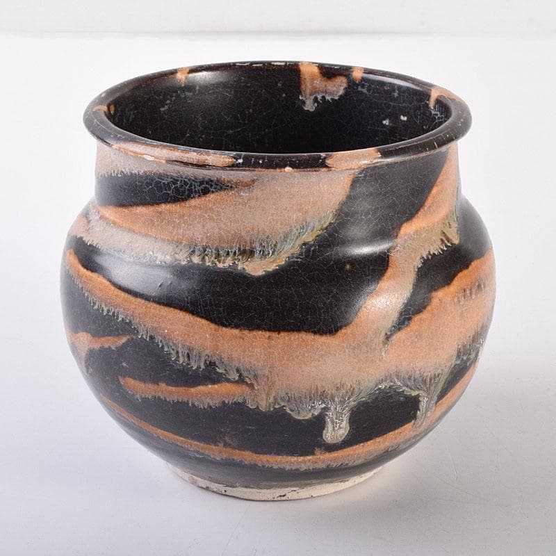 中国　磁州窯黒釉　壺　花入　C　6888