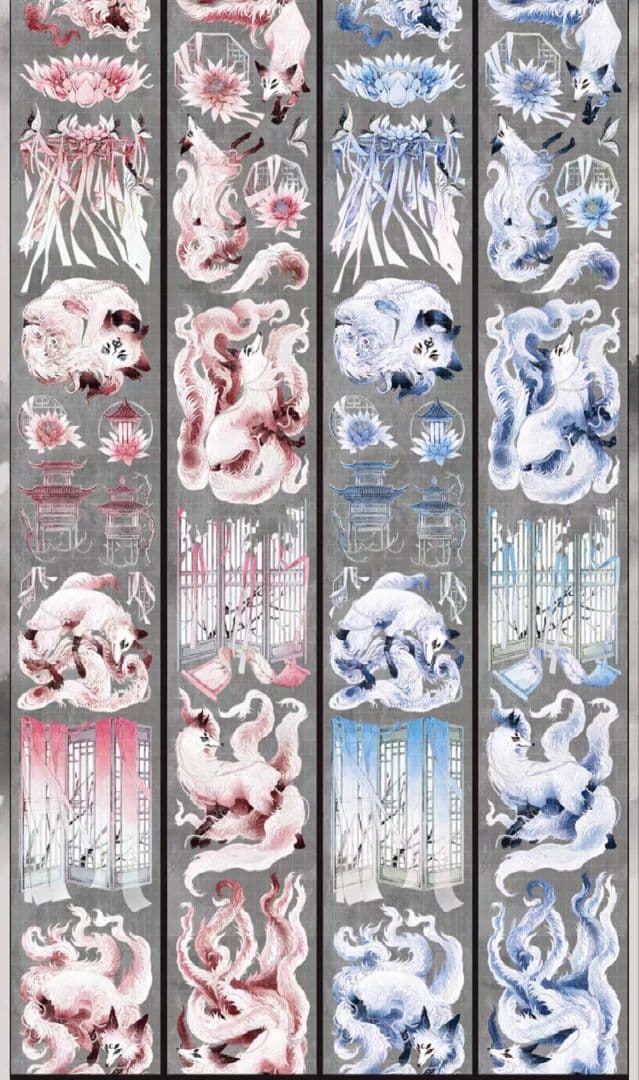 切売 497★ 海外 マスキングテープ マステ PET 装飾 動物 狐 贝壳光