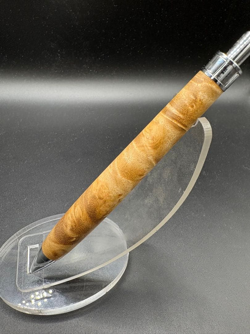 506極上　マーブルウッド　瘤杢　木軸シャーペン　ボールペン