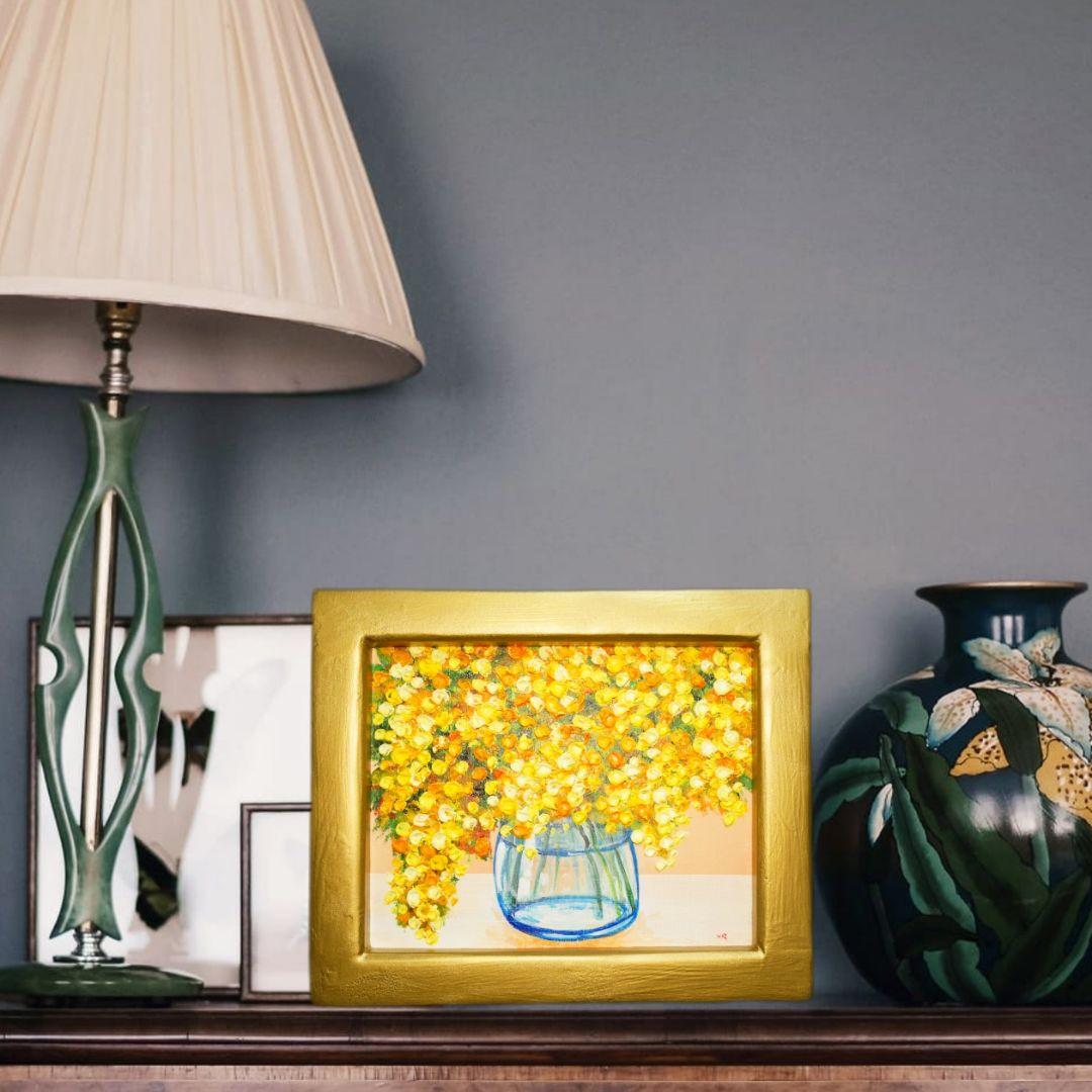 油絵 油彩 油彩画 絵画 絵 【ミモザ】