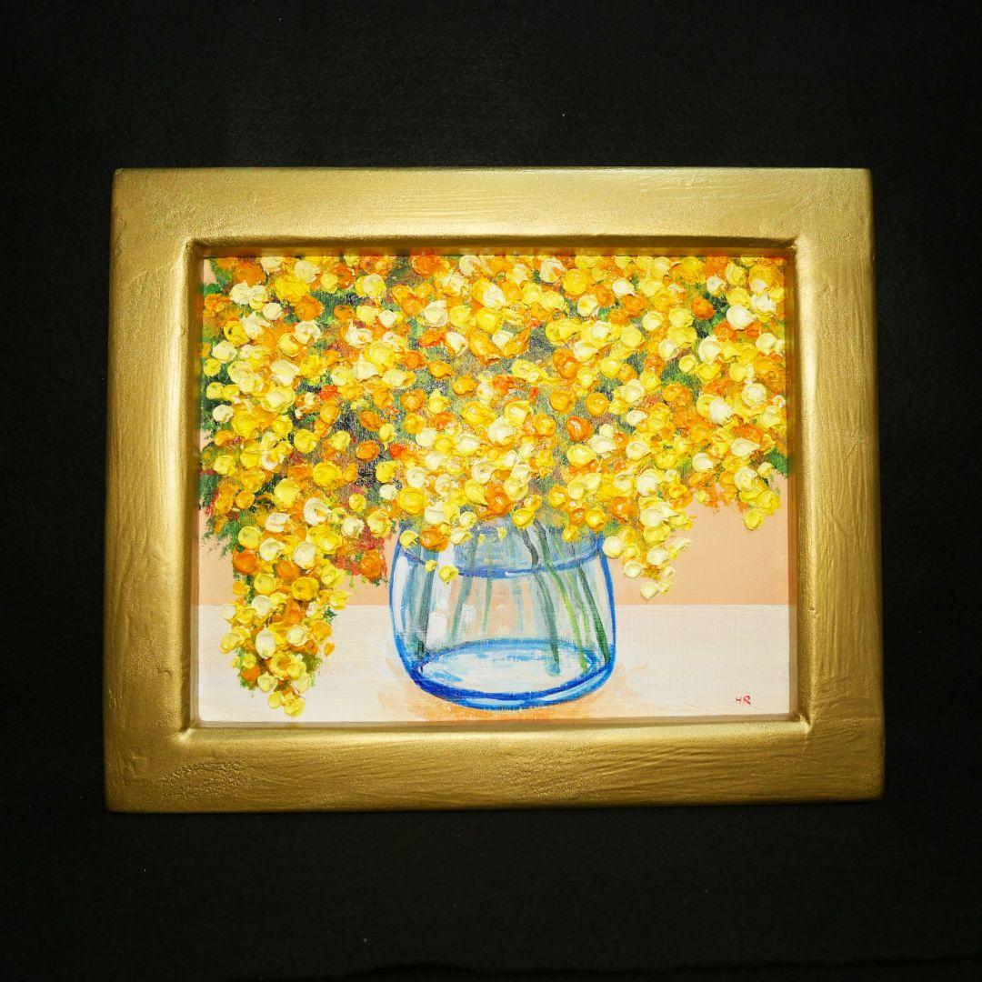油絵 油彩 油彩画 絵画 絵 【ミモザ】