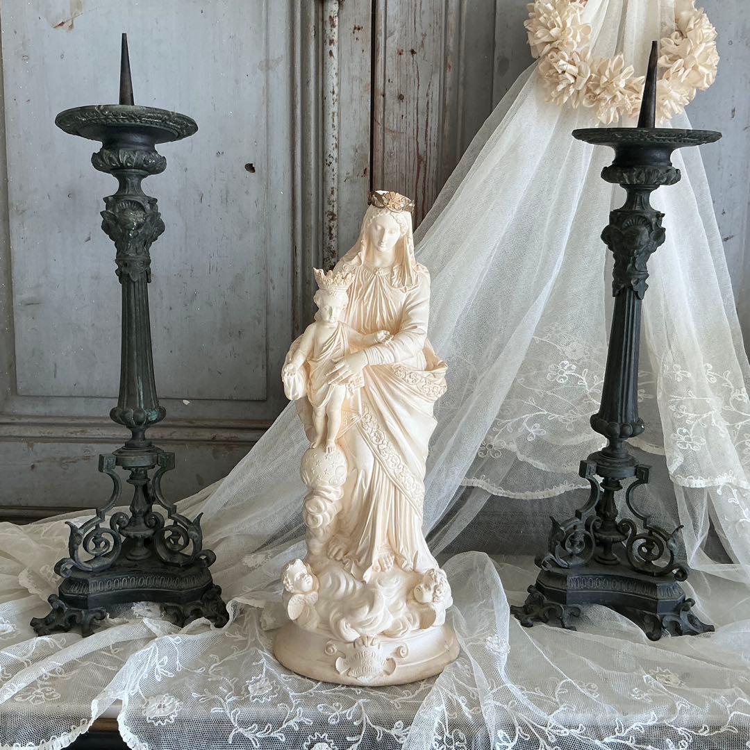 １９世紀中期　フランスアンティーク　祭壇用大きな燭台　教会　キャンドルスタンド