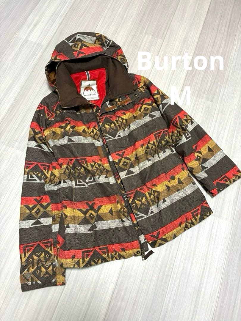 Burton M ネイティブ柄　スノーボードウェア　スキー　茶　レディース