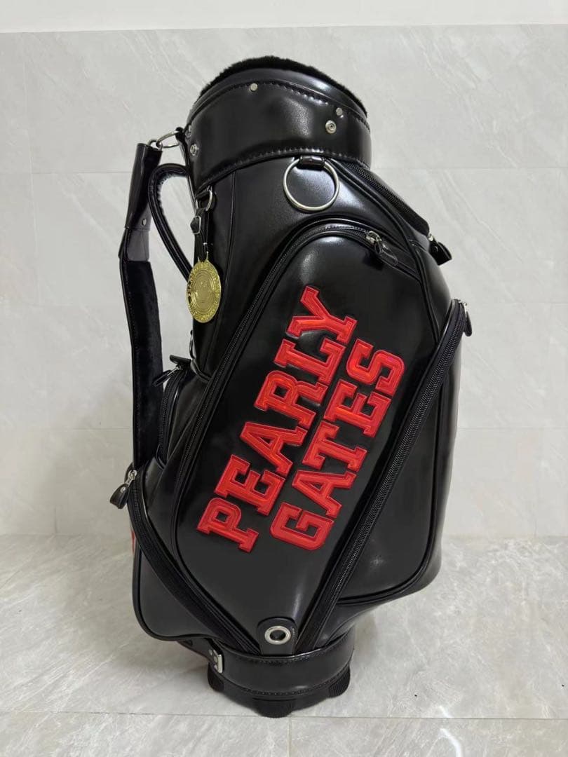 PEARLY GATES キャディバッグ 黒 合成革　パーリーゲイツ