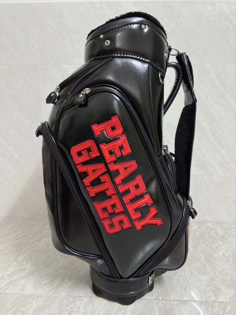 PEARLY GATES キャディバッグ 黒 合成革　パーリーゲイツ