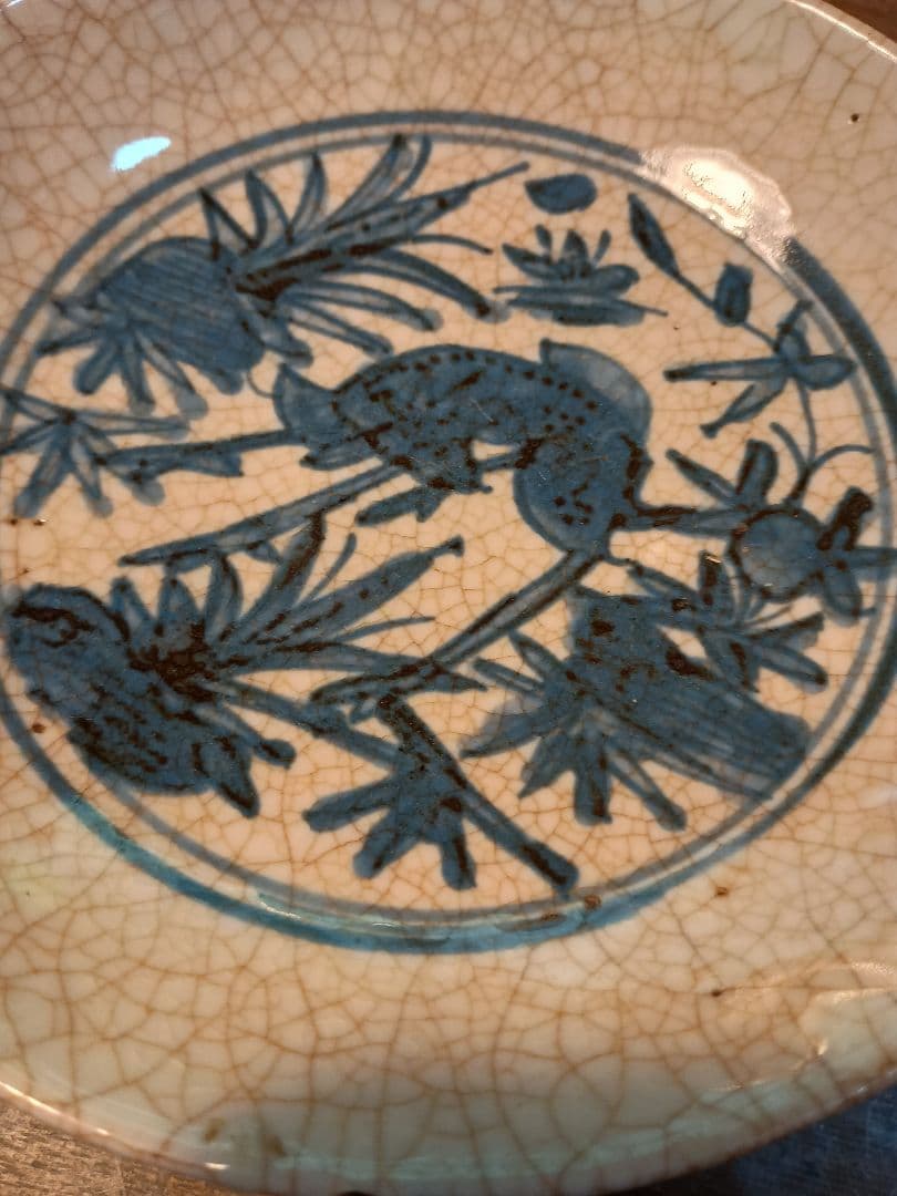 呉須写し珉平焼 中皿二客