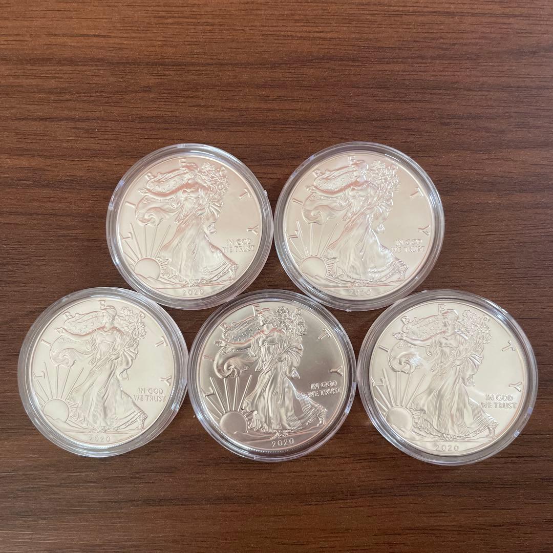 アメリカンイーグル　1オンス銀貨 2020年5枚セット
