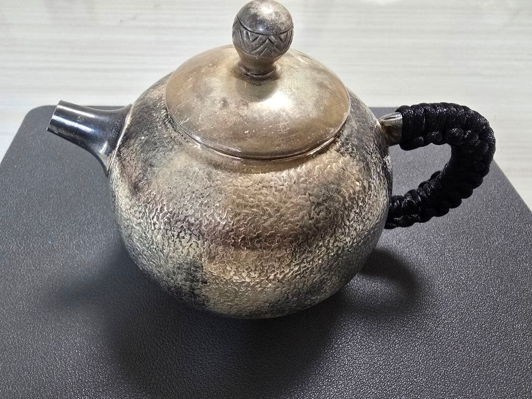 純銀製ハンマード急須 243g 直径約10cm