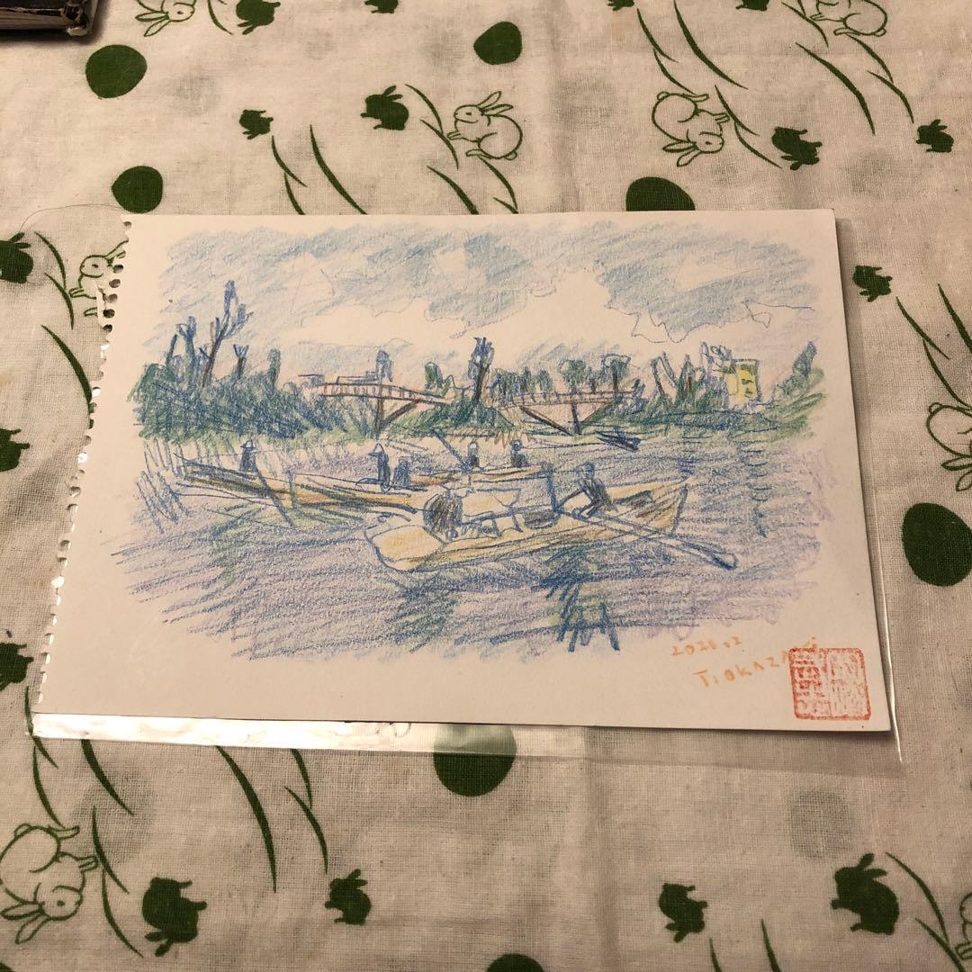 色鉛筆画 風景画 岡崎武志画