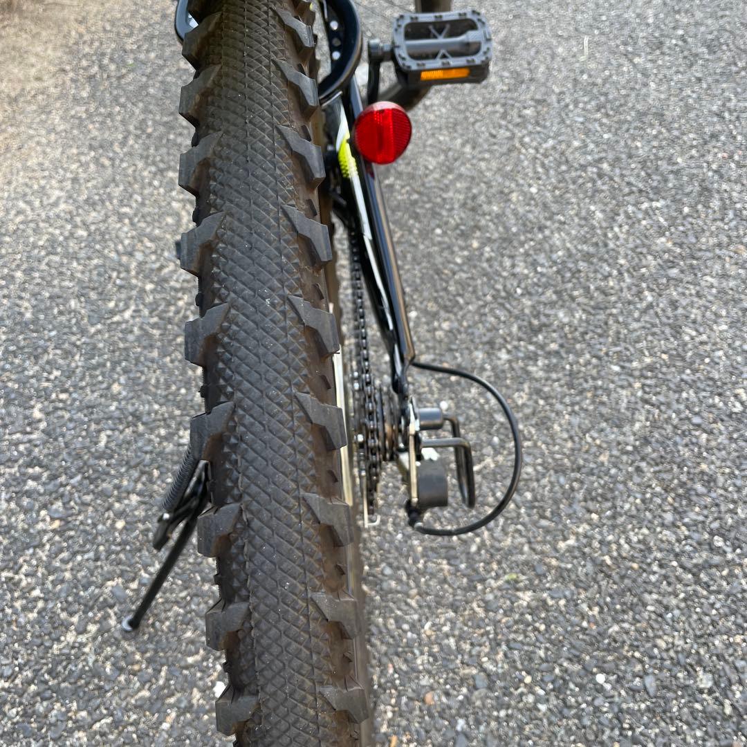 キッズバイク 黒と黄色 アサヒ　前部バスケット付き　26インチ