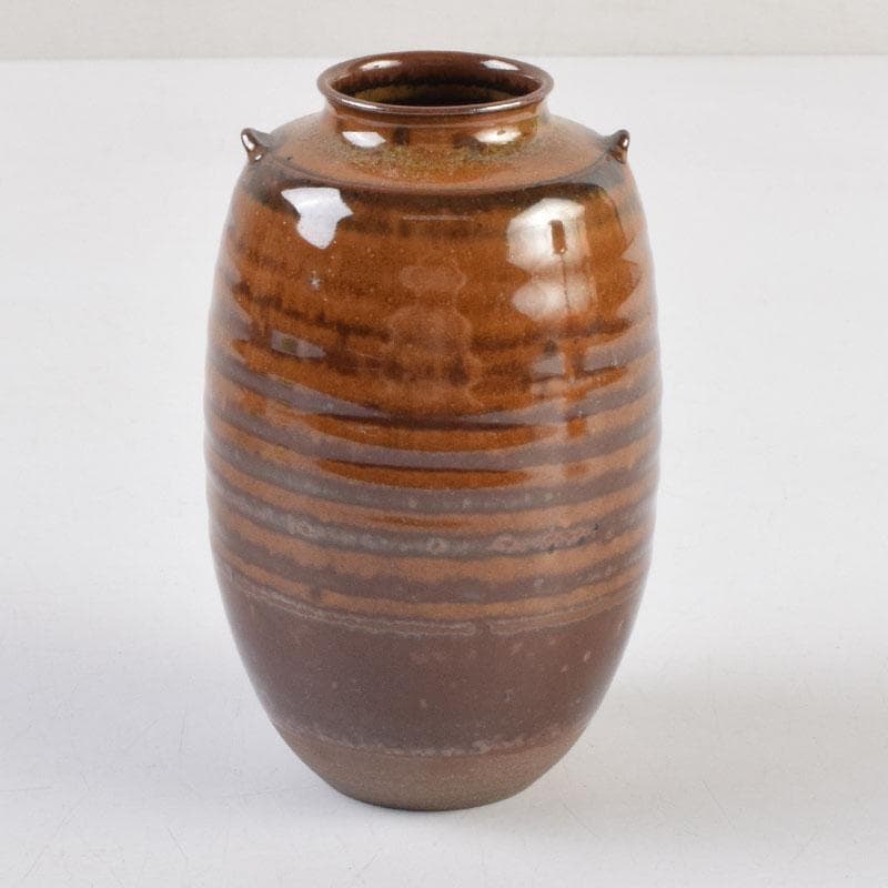 茶道具　高取焼　十三代高取八仙作　肩衝茶入　仕覆付　共箱　V　9139